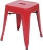 4er-Set Hocker HWC-A73, Metallhocker Sitzhocker, Metall Industriedesign stapelbar ~ rot Bild 3