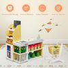 COSTWAY Supermarkt mit Einkaufswagen, Supermarktstand mit Tafel, inkl. Registrierkasse, Scanner, Kartenlesegeraet, Kreditkarte und Muenzen, Rollenspielzeug fuer Kleinkinder ab 3 Jahre alt Bild 4