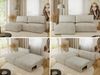 Ecksofa mit Schlaffunktion, lockere Kissen, Wohnzimmerecke mit L-förmigem und Bettkästen, Wellenfeder auf dem Sitz - VIVO - Beige Velours - linke Seite Bild 2