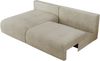 Ecksofa mit Schlaffunktion, lockere Kissen, Wohnzimmerecke mit L-förmigem und Bettkästen, Wellenfeder auf dem Sitz - VIVO - Beige Velours - linke Seite Bild 5