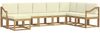 vidaXL Outdoor-Sofagarnitur mit Kissen 8 pcs Weiß und Creme 3388064 Bild 2