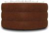 Casa Padrino Luxus Sofa Weiß / Braun Ø 132 cm - Rundes Wohnzimmer Sofa Bild 5