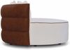 Casa Padrino Luxus Sofa Weiß / Braun Ø 132 cm - Rundes Wohnzimmer Sofa Bild 3