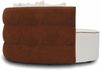 Casa Padrino Luxus Sofa Weiß / Braun Ø 132 cm - Rundes Wohnzimmer Sofa Bild 4