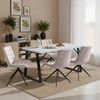 HOMAVO 2er Set 'YZ4' Esszimmerstuhl mit Drehfunktion, 360° drehbar, Samt weiß, 53 x 62 x 85,5 cm Bild 2