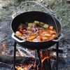15L Kazan Schwenktopf Gusseisen Kasan DeckelGrillpfanne Grill Campingtopf Kessel Bild 3