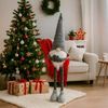 BURI Deko-Wichtel 84cm grau mit Teleskopbeinen und biegsamer Mütze Weihnachtswichtel höhenverstellbar 67-84cm Standwichtel Winterdeko Figur Stoffwichtel Metallbeine stabile Füße Weihnachtsdeko Bild 2