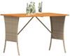 vidaXL Gartentisch mit Akazienholzplatte Beige 105x75x72cm Poly Rattan 4104140 Bild 4