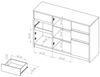Beautysofa Kommode DEVON mit 3 Türen und 4 Schubladen (modernes Design, viel Stauraum), Breite: 135 cm Bild 3