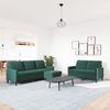 vidaXL 3-tlg. Sofagarnitur mit Kissen Dunkelgrün Samt 3278403 Bild 3