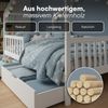 Bellabino 'Bia' Hausbett 140x200 cm mit 2 Schubladen, weiß, Kiefer Massivholz, Montessori Kinderbett mit Stauraum, inkl. Rausfallschutz und Lattenrost Bild 5
