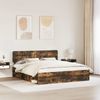 vidaXL Bettrahmen Geräucherte Eiche 200 x 200 cm Massives Kiefernholz 3412037 Bild 3