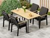 MeXo Gartenlounge-Set Garten Essgruppe für 4 Personen, (Gartenmöbel Set aus Aluminium, 5-tlg, mit PS-Tisch & bequemen Sesseln inkl. Kissen), Ideal für Garten, Terrasse & Balkon Bild 5
