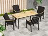 MeXo Gartenlounge-Set Garten Essgruppe für 4 Personen, (Gartenmöbel Set aus Aluminium, 5-tlg, mit PS-Tisch & bequemen Sesseln inkl. Kissen), Ideal für Garten, Terrasse & Balkon Bild 2