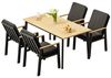 MeXo Gartenlounge-Set Garten Essgruppe für 4 Personen, (Gartenmöbel Set aus Aluminium, 5-tlg, mit PS-Tisch & bequemen Sesseln inkl. Kissen), Ideal für Garten, Terrasse & Balkon Bild 4