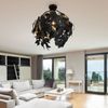 Deckenlampe, Blattdesign, Metall, schwarz, gold, H 58 cm Bild 4