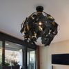 Deckenlampe, Blattdesign, Metall, schwarz, gold, H 58 cm Bild 2