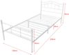 en.casa 'Florenz' Metallbett, Einzelbett 120x200, Weiß, Bettgestell mit Lattenrost Bild 3