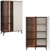 Lomadox Wohnzimmer-Set VIC-160, (Mega-Spar-Set, 3-St, Lowboard Kommode Highboard), Eiche Kaschmir Beige Rillen inkl. Beleuchtung Metallfüße Push-to-open Bild 3