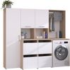 Mehrzweckschrank-Set >Laundry 2< (3-teilig) Eiche Dekor / Weiss - 204x184x67 (BxHxT) Bild 2