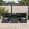 vidaXL Garten-Sofa-Set mit Kissen 7 pcs Schwarz 3357856 Bild 3