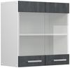 Küchenfront R-Line Schwarz Beton 59.2 x 59 cm Möbelfront für den Hängeglasschrank Vicco Bild 5