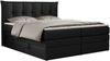Boxspringbett 7-Zonen Taschenfederkernmatratze und Topper - PREMIUM-10-KING - 140x200cm - Schwarz Kunstleder - H3 Bild 3