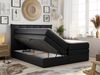 Boxspringbett 7-Zonen Taschenfederkernmatratze und Topper - PREMIUM-10-KING - 140x200cm - Schwarz Kunstleder - H3 Bild 2