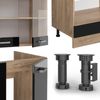 Eckküche R-Line Schwarz Hochglanz/Goldkraft Eiche 287 x 46 cm ohne Arbeitsplatte Vicco Bild 5