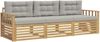 vidaXL Outdoor-Sofagarnitur 3 pcs Weiß und Hellgrau Polyester 3389956 Bild 2