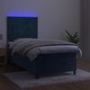 vidaXL Boxspringbett mit Matratze & LED Dunkelblau 90x190 cm Samt 3136219 Bild 4
