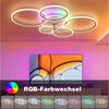 oyajia Deckenleuchte 70W Leise Deckenventilator mit Beleuchtung, Deckenlampe Mit Ventilator, LED fest integriert, Warmweiß, Naturweiß, Kaltweiß,RGB, Dimmbar Deckenventilator mit RGB Backlight, 6 Geschwindigkeiten 96cm Bild 4
