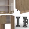 Küchenzeile R-Line Artisan-Eiche/Goldkraft Eiche 300 cm mit Hochschrank, AP Eiche Vicco Bild 5