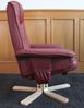 Relaxsessel M56, Fernsehsessel TV-Sessel mit Hocker Ottomane, Kunstleder Eukalyptus Holz FSC®-zertifiziert ~ bordeaux Bild 5