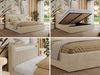 Polsterbett GOLD 5 CLASSIC 180 x 200 cm mit LED-Beleuchtung & Bettkasten, Doppelbett inkl. Lattenrost, Metall-Lift-System & Stauraum, Foam Matratze - Creme Plüsch - MIRO LUX Bild 2
