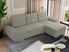 Universelles Ecksofa mit Schlaffunktion, Bettkasten und losen Kissen, gesteppte Sitzfläche - UMBRIA - Hellgrau Boucle Bild 4
