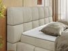 Boxspringbett mit dekorativem Kopfteil, Doppelbett mit zwei 7 Härtezonen Multipocket-Matratzen, Bettkästen, Polsterbett - NIRA - 120 x 200 cm - Beige Velours - H4 Bild 5