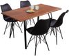 Esstisch Baumkante 120 x 80 cm Akazie massiv nussbaumfarben Metallgestell Schwarz CELIA 136312834 Bild 3