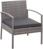 Poly-Rattan Garnitur HWC-F56, Balkon-/Garten-/Lounge-Set Sitzgruppe ~ grau, Kissen dunkelgrau Bild 3