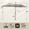 Sekey Sonnenschirm 400 x 220 cm Doppelsonnenschirm mit Kurbel, Groß Gartenschirm, UPF50+, LxB: 400,00x220,00 cm, Windfest, Stabil, Marktschirm für Terrasse und Garten Bild 2