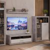 Forte FINLEY Wohnwand 330, moderne Wohnwand mit TV Schrank, Vitrine, Wandpaneel und Kommode, Holzwerkstoff, Weiß mit Betonoptik Akzenten, 328,4 cm breit x 193,7 cm hoch x 41 cm tief Bild 2