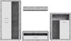 Forte FINLEY Wohnwand 330, moderne Wohnwand mit TV Schrank, Vitrine, Wandpaneel und Kommode, Holzwerkstoff, Weiß mit Betonoptik Akzenten, 328,4 cm breit x 193,7 cm hoch x 41 cm tief Bild 3