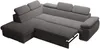 Vente-unique - FABIEN Sofa SamtStoff Grau - B 221 cm x H 76 cm x L 271 cm Bild 5