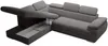 Vente-unique - FABIEN Sofa SamtStoff Grau - B 221 cm x H 76 cm x L 271 cm Bild 4