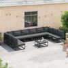 vidaXL Gartensofa-set mit Kissen 10 pcs Schwarz Aluminium 3378902 Bild 3
