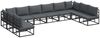 vidaXL Gartensofa-set mit Kissen 10 pcs Schwarz Aluminium 3378902 Bild 2