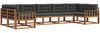 vidaXL Outdoor-Sofagarnitur mit Kissen 7 pcs Natur und Anthrazit 3368100 Bild 2