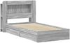 vidaXL Bettgestell mit Stauraum Grau Sonoma 90x200 cm Holzwerkstoff 3433638 Bild 2