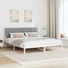 vidaXL Bettgestell mit gepolstertem Kopfteil Weiß 180 x 200 cm 3394387 Bild 4