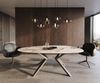 Esstisch Edge Oval 220x120 Keramik Iris FMG Patagonia Lappato Zenthara kantig Metall Effektfinish Titan Bild 2